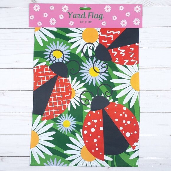 Other - Mini Flag Garden Ladybugs Daisies 12x18 Summer Flowers